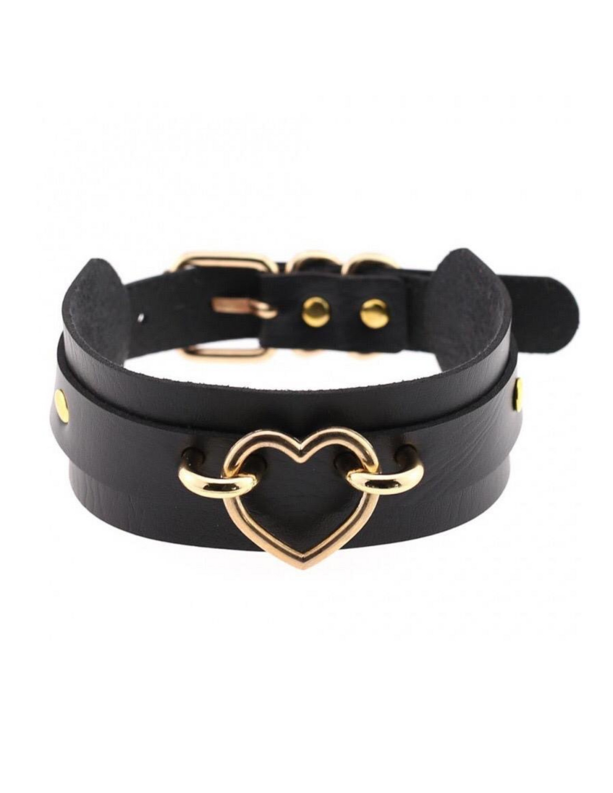 Choker in Schwarz mit goldenem Herz