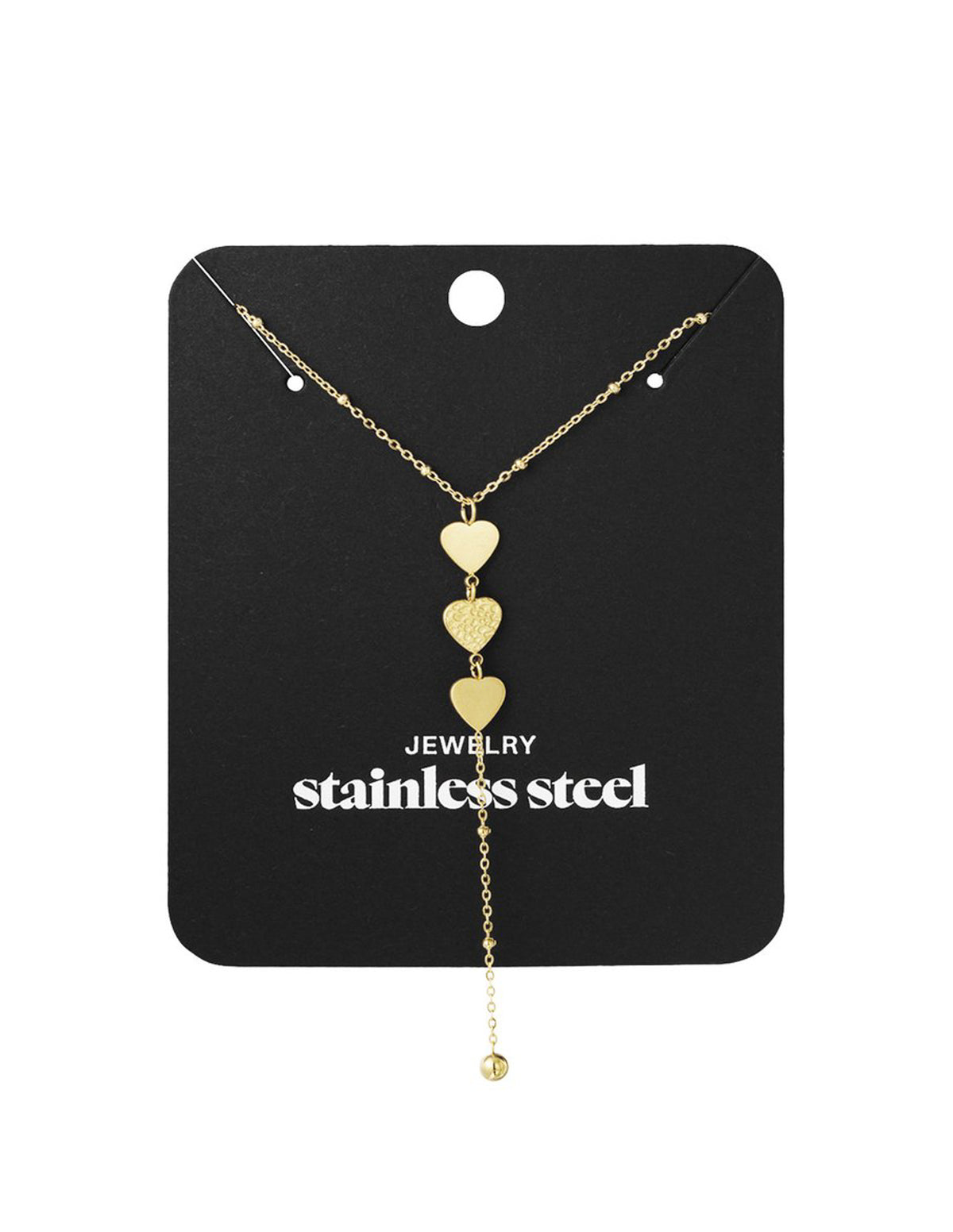 Goldene Halskette mit drei Herzen