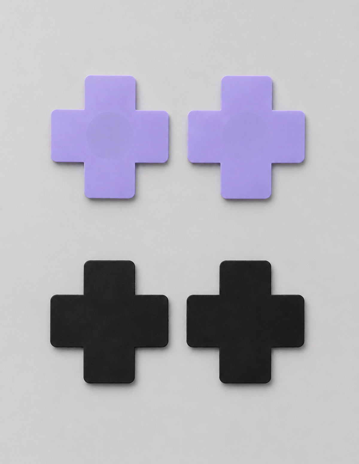 Nippel Cover Kreuz schwarz oder lila